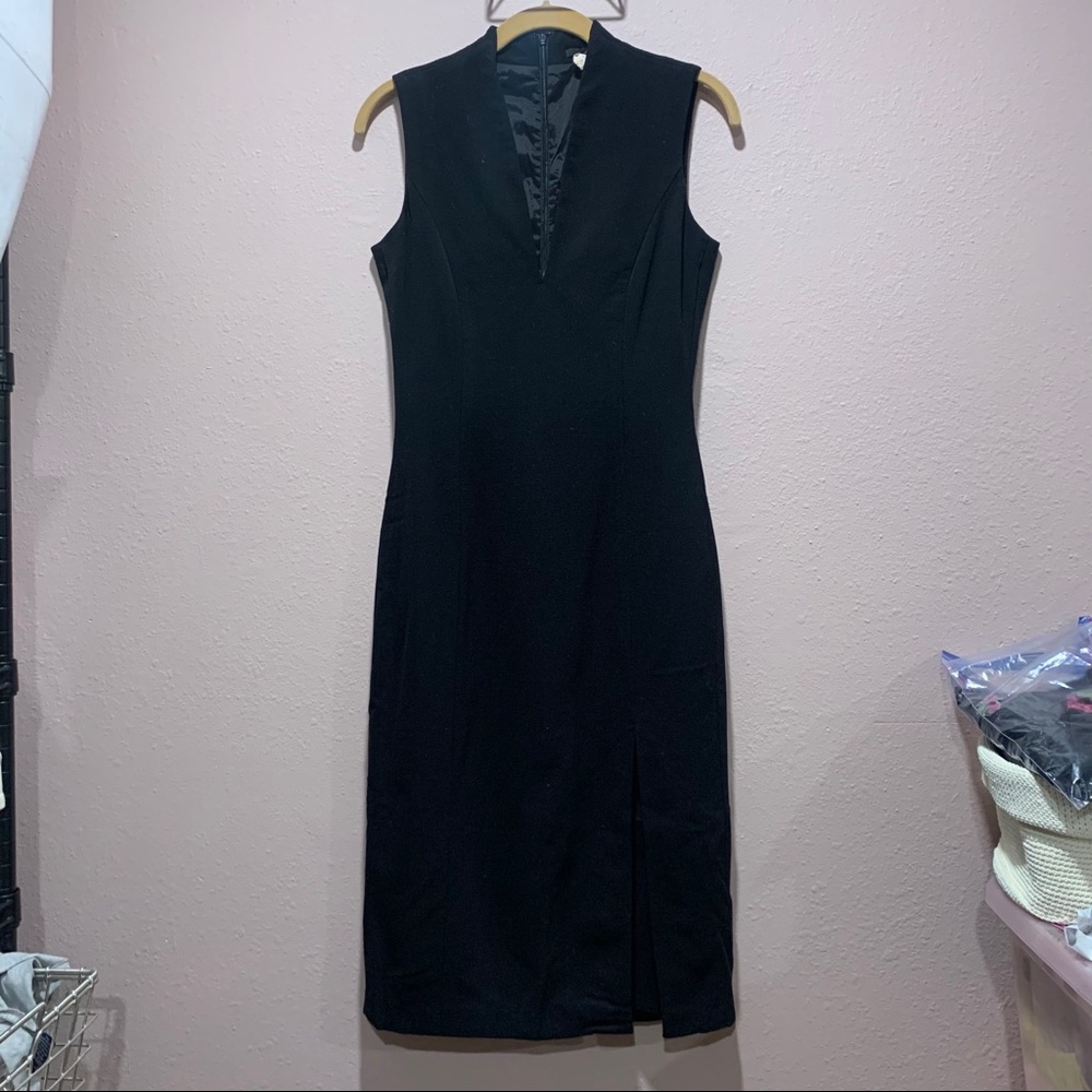 J. Crew wool tide fit low V neck sleeveless dress